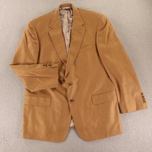 VTG Silk Jacket M 42R Beige Brown Subtle Herringbone Blazer Wool Oliver